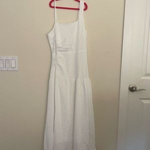White midi length flowy summer dress, never worn
